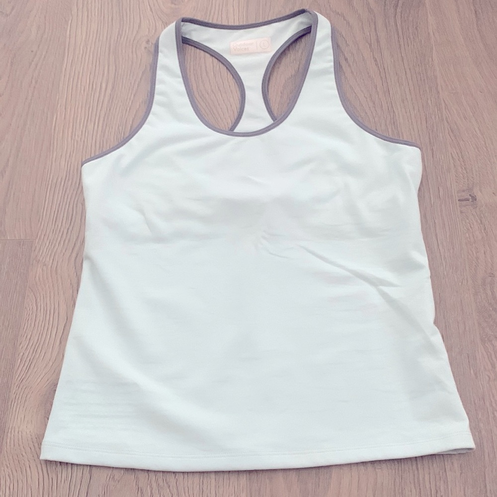 OUTDOOR VOICES ice blue workout top